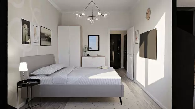 Зона спальни, светлая