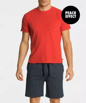 Мужская пижама Atlantic, 1 шт. в уп., хлопок, красная, NMP-362