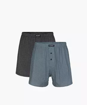 Мужские трусы боксеры Atlantic, набор из 2 шт., хлопок, темно-синие + зеленые, 2MBX-034