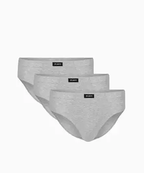 Мужские трусы слипы классика Atlantic, набор 3 шт., хлопок, серый меланж, Basic 3BMP-006