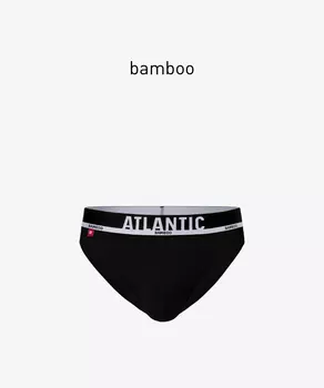 Мужские трусы слипы спорт Atlantic, 1 шт. в уп., бамбук, черные, MP-1565
