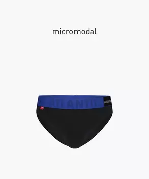 Мужские трусы слипы спорт Atlantic, 1 шт. в уп., микромодал, черно-синие, MP-1566