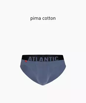 Мужские трусы слипы спорт Atlantic, 1 шт. в уп., пима хлопок, серо-голубые, MP-1570