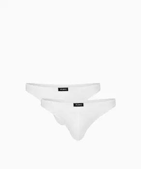 Мужские трусы стринги Atlantic, набор из 2 шт., хлопок, белые, Basic 2BMP-253