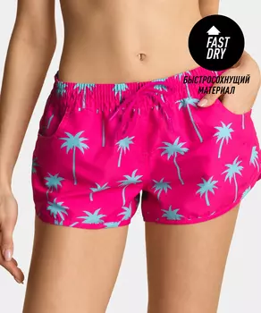 Пляжные шорты женские Atlantic, 1 шт. в уп., полиэстер, розовые, KSS-002