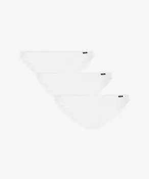 Трусы женские мини бикини Atlantic, набор 3 шт., хлопок, белые, Basic 3BLP-599