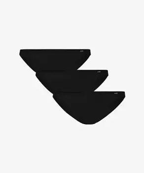 Трусы женские мини бикини Atlantic, набор 3 шт., хлопок, черные, Basic 3BLP-599