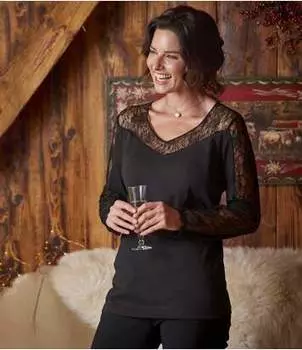 Блуза из Хлопка с Кружевом