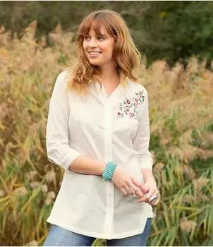 Блуза с Цветочной Вышивкой