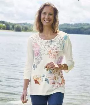 Блуза с Принтом "Пионы"