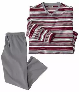 Домашний Костюм из Микрофлиса в Полоску