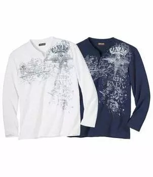 Комплект Футболок с Длинными Рукавами — 2 шт.