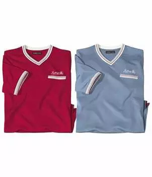 Комплект Футболок с V-образным Вырезом — 2 шт.