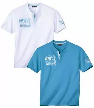 Комплект Футболок с Воротом на Пуговицах — 2 шт.