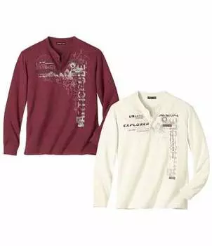 Комплект Футболок с Воротом на Пуговицах — 2 шт.