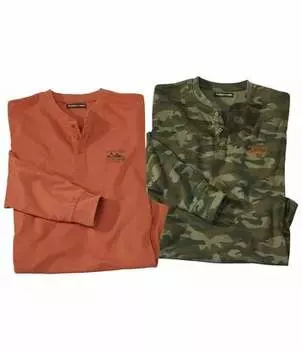 Комплект Футболок с Воротом на Пуговицах — 2 шт.