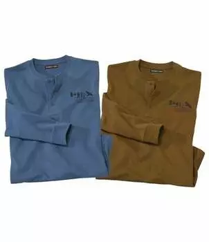 Комплект Футболок с Воротом на Пуговицах — 2 шт.