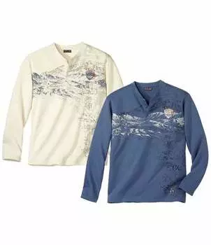 Комплект Футболок с Воротом на Пуговицах — 2 шт.