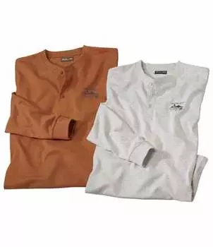 Комплект Футболок с Воротом на Пуговицах — 2 шт.