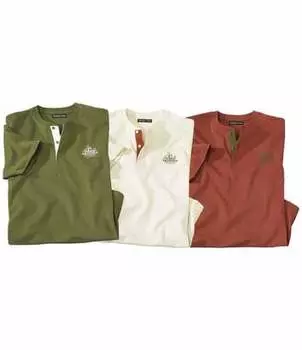 Комплект Футболок с Воротом на Пуговицах — 3 шт.