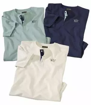 Комплект Футболок с Воротом на Пуговицах — 3 шт.