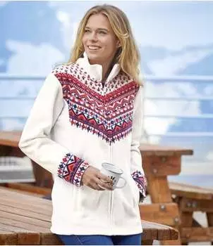 Куртка из Флиса с Принтом в Стиле Ацтеков