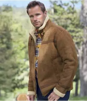 Куртка из Искусственной Замши и Шерпы