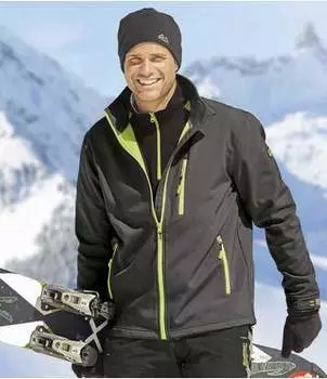 Куртка из Материала Софтшелл с Подкладкой из Микрофлиса