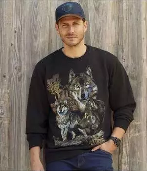 Толстовка из Мольтона с Изображением Волков