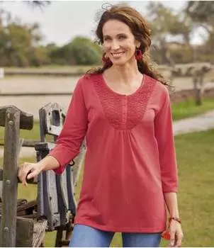 Туника со Вставкой из Макраме