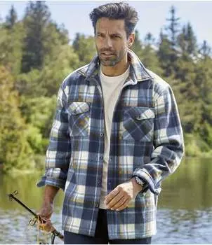 Утепленная Флисовая Рубашка в Клетку