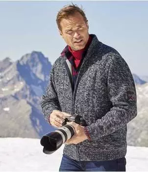 Вязаная Куртка с Подкладкой из Шерпы