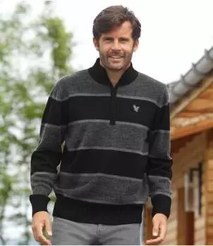 Вязаный Свитер с Воротником на Молнии