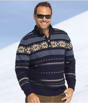 Вязаный Свитер с Жаккардовым Узором