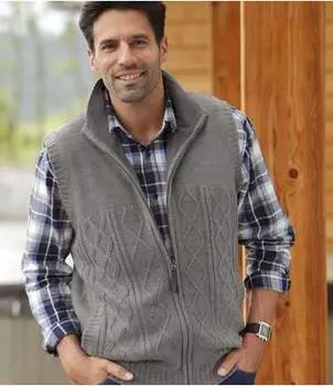 Вязаный Жилет с Подкладкой из Флиса