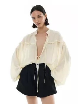 Блуза из итальянской вискозы белая OS