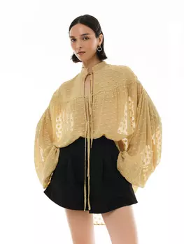 Блуза в горох из итальянской вискозы