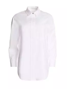 хлопковая рубашка удлиненного силуэта