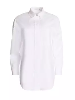 хлопковая рубашка удлиненного силуэта