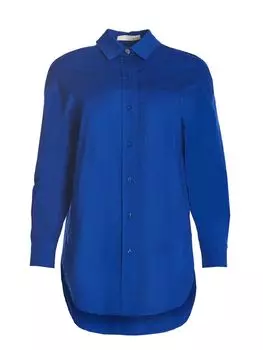 хлопковая рубашка удлиненного силуэта