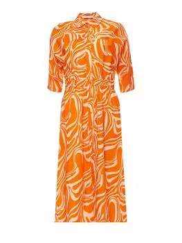 хлопковое платье миди приталенного силуэта