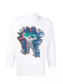 Хлопковый лонгслив с принтом