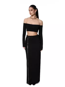 Юбка макси с акцентной молнией