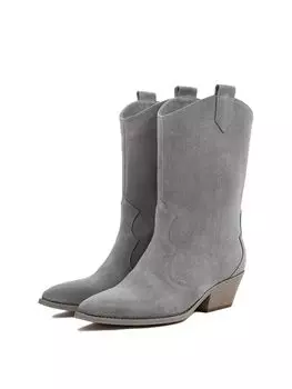 Казаки Jara MIDI серые замшевые