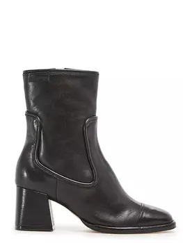 кожаные ботильоны на каблуке