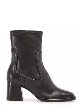 кожаные ботильоны на каблуке