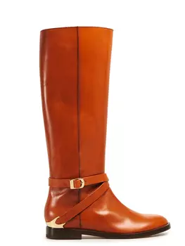 Кожаные сапоги magenta