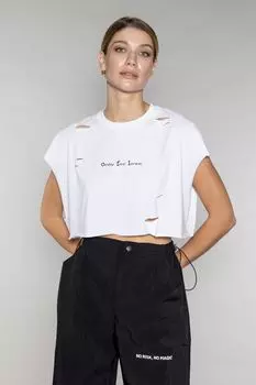 Кроп-топ белый "Only for love"