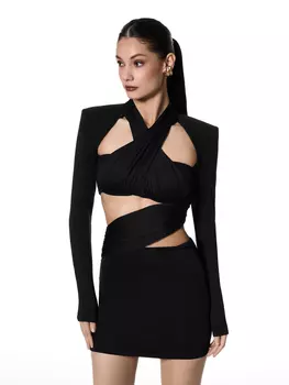 Платье мини с драпировкой