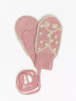 Розовые варежки "Божьи коровки"